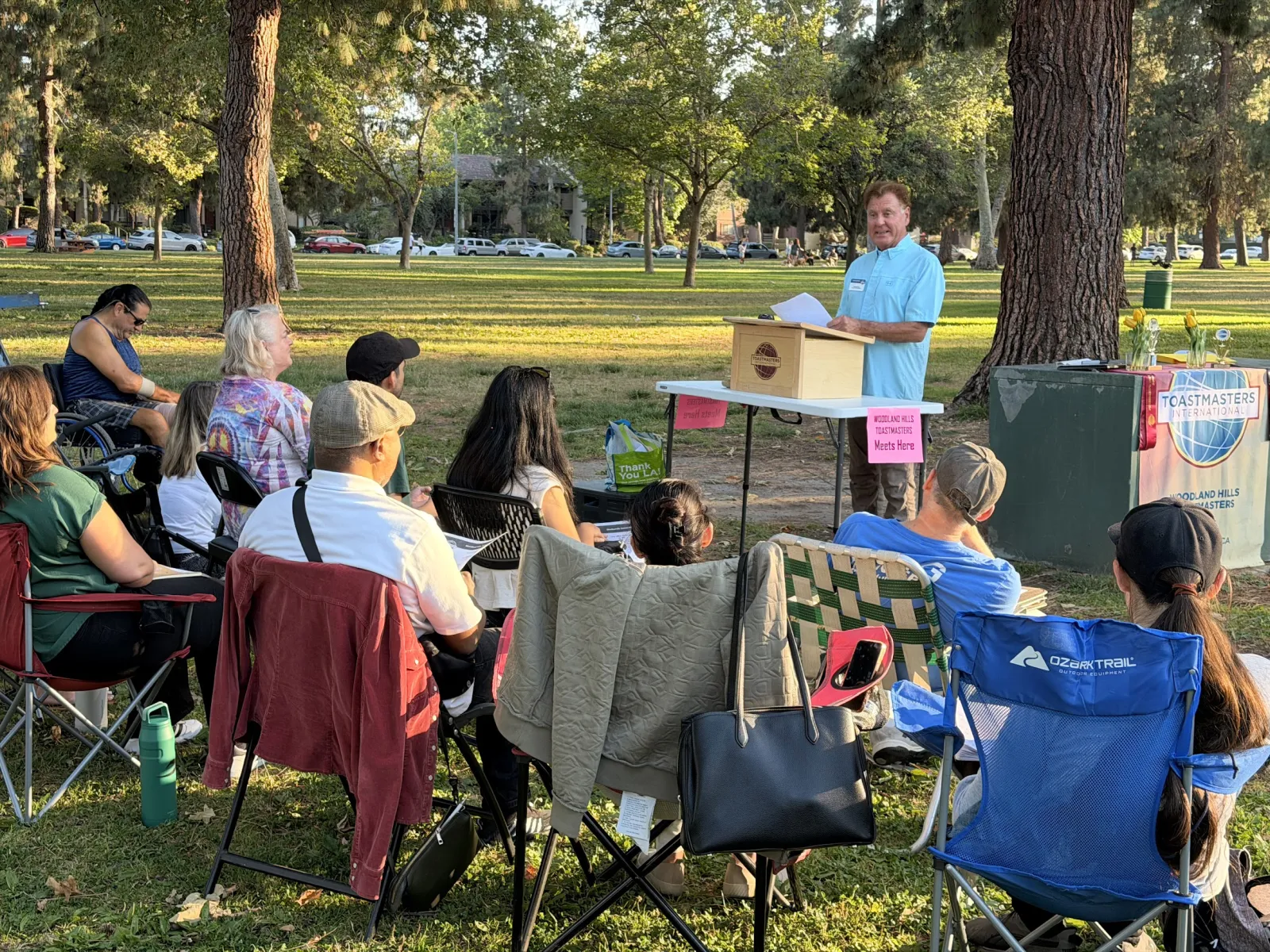 Woodland Hills Toastmasters meeting at Warner Center Park